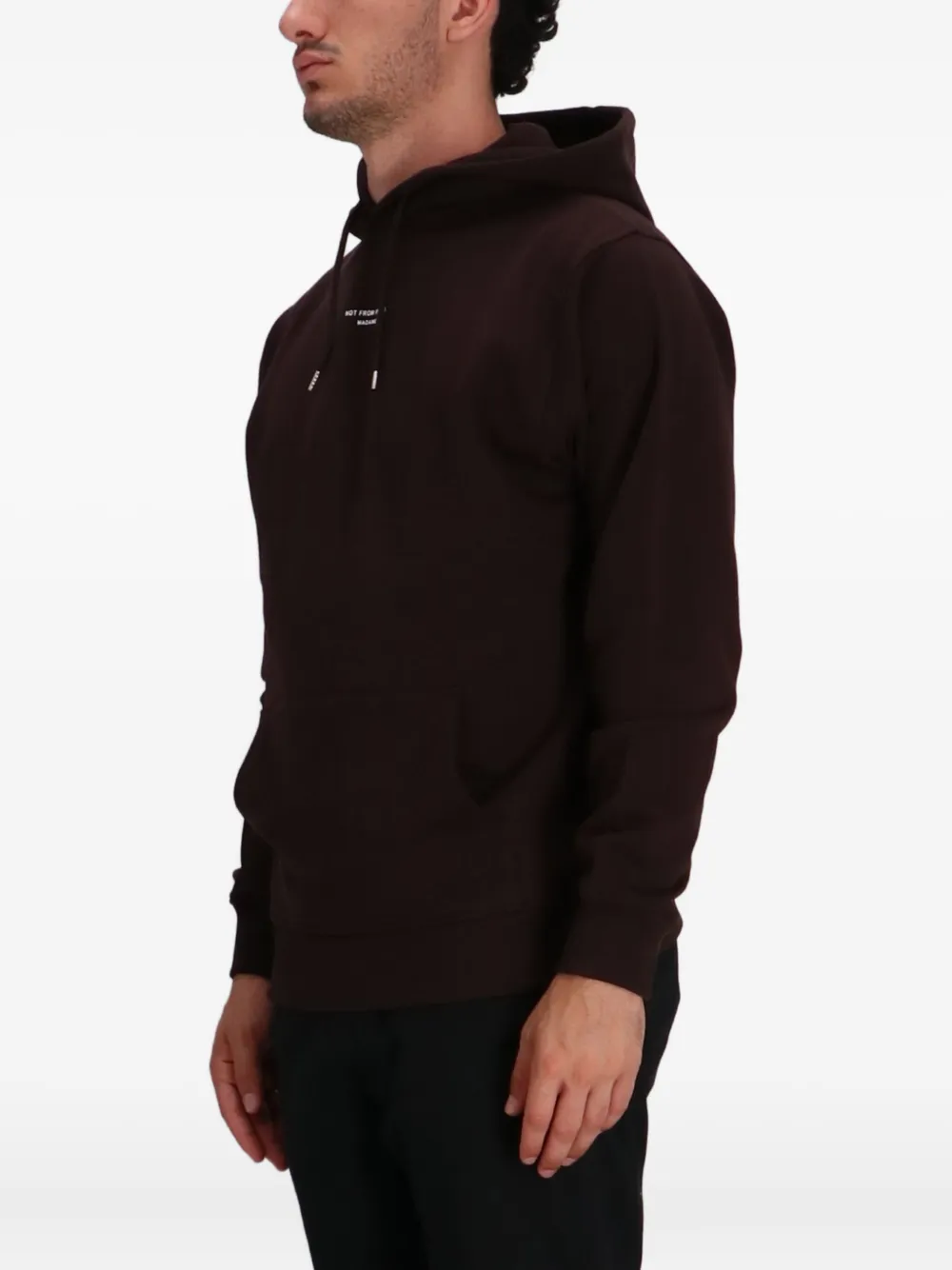 Drôle De Monsieur Logo-embroidered Hoodie In Brown
