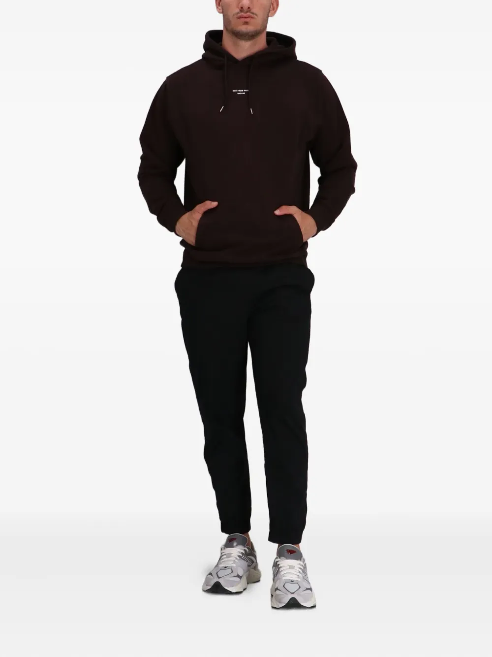 Drôle De Monsieur Logo-embroidered Hoodie In Brown