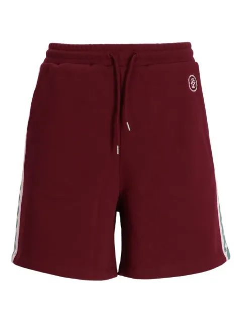 Drôle De Monsieur side-stripe cotton shorts