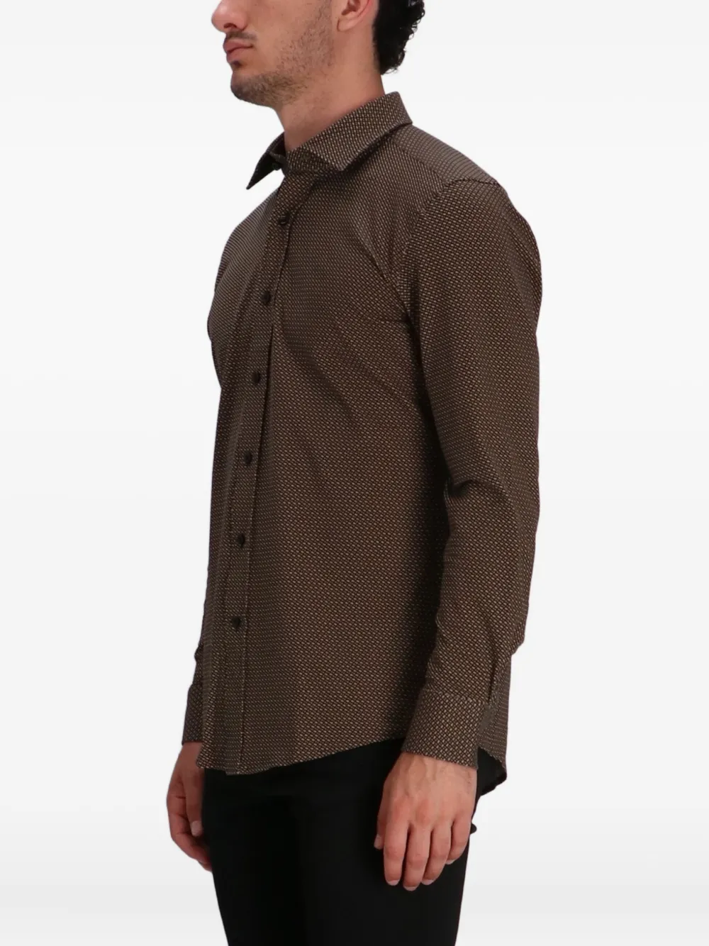 BOSS Overhemd met geometrische print Beige