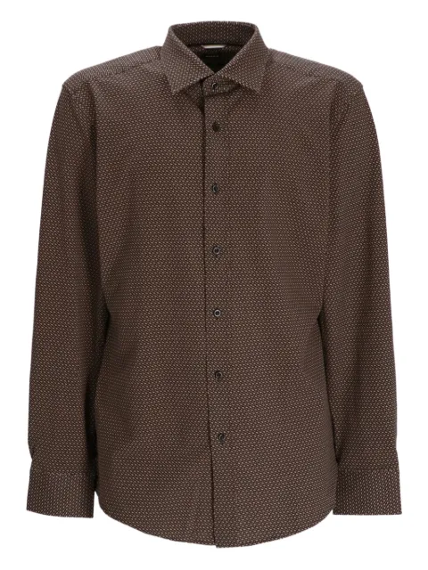BOSS geometric-print cotton shirt