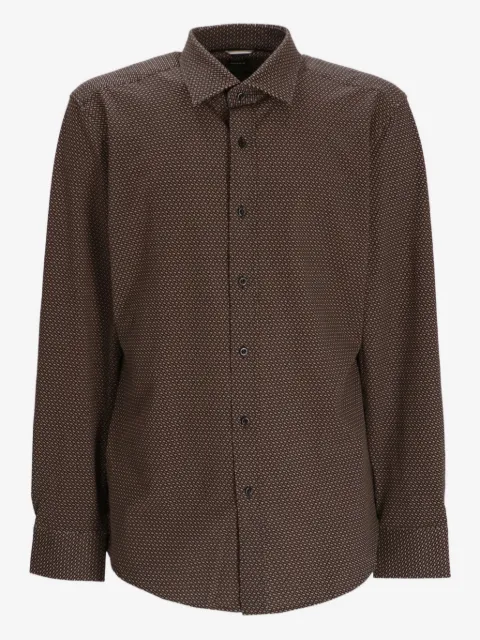 BOSS geometric-print cotton shirt