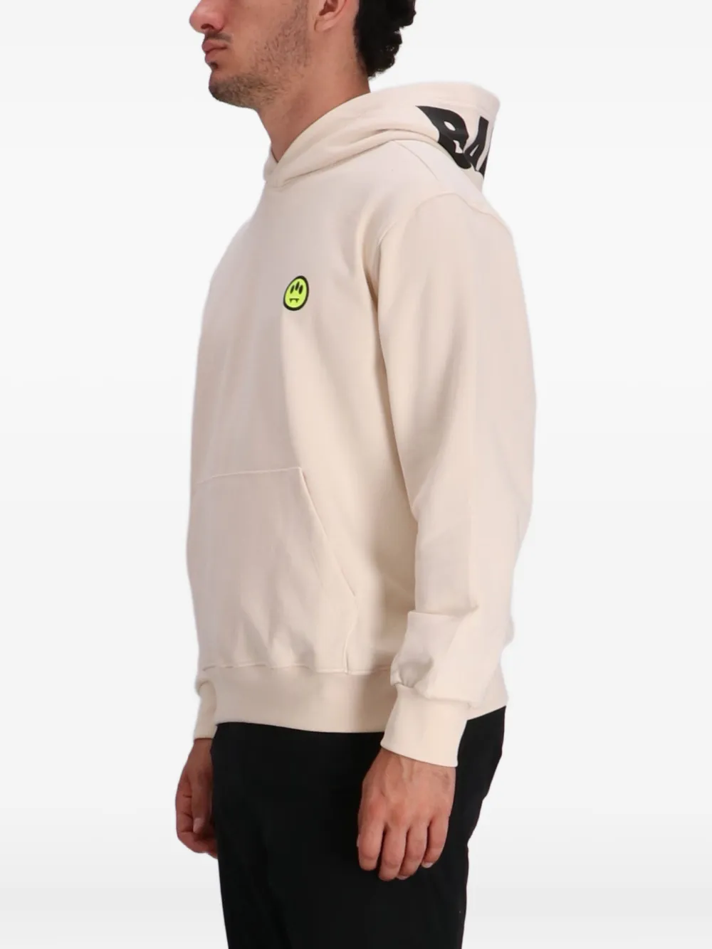 BARROW Hoodie met smiley face en logoprint Beige