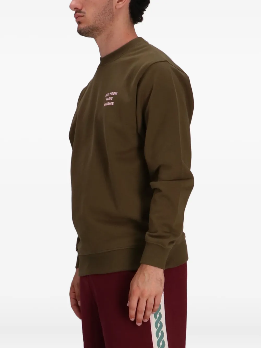 Drôle De Monsieur Embroidered Cotton Sweatshirt In Brown