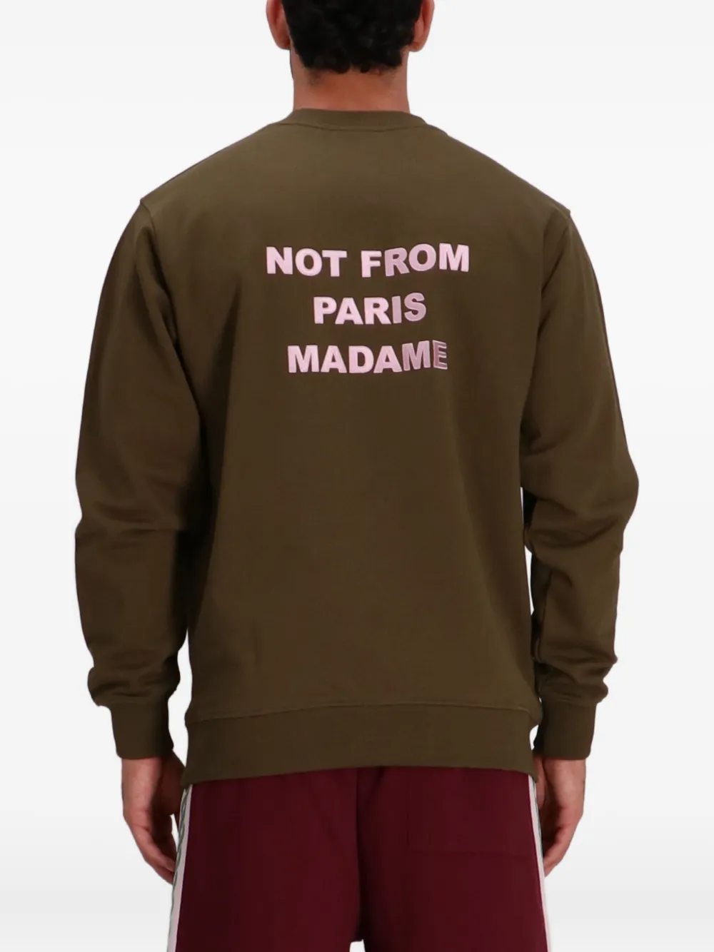 Drôle De Monsieur Embroidered Cotton Sweatshirt In Brown