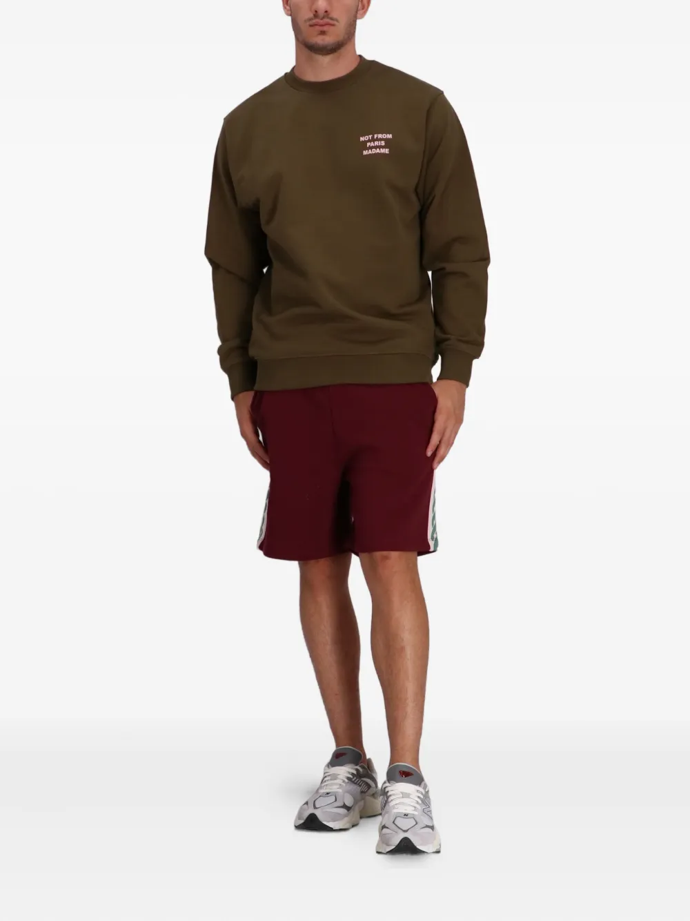 Drôle De Monsieur Embroidered Cotton Sweatshirt In Brown