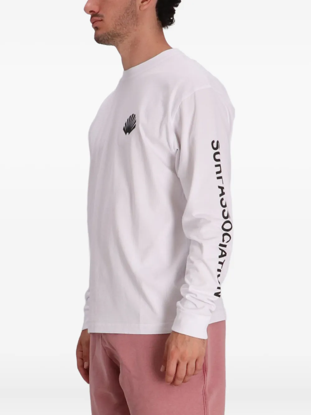 NEW AMSTERDAM T-shirt met logo en lange mouwen Wit