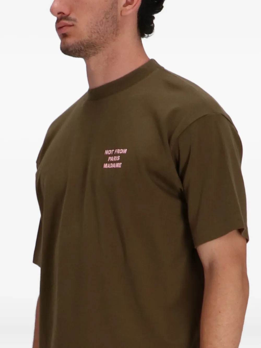 Drôle De Monsieur Graphic Print Crew Neck T-shirt In Green
