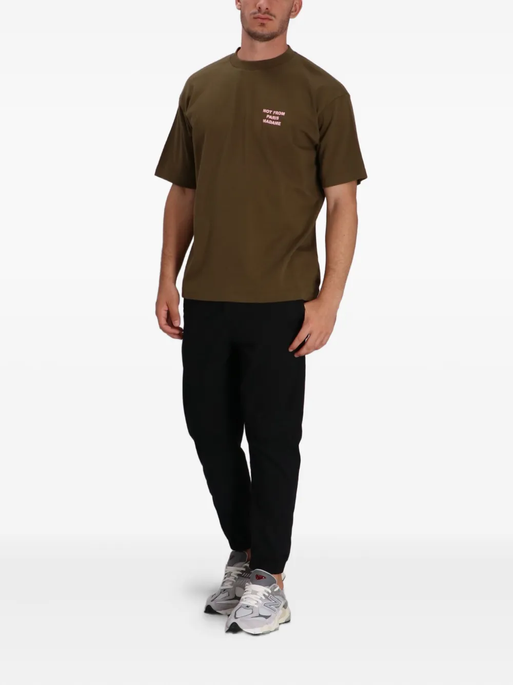 Drôle De Monsieur back-print cotton T-shirt - Groen