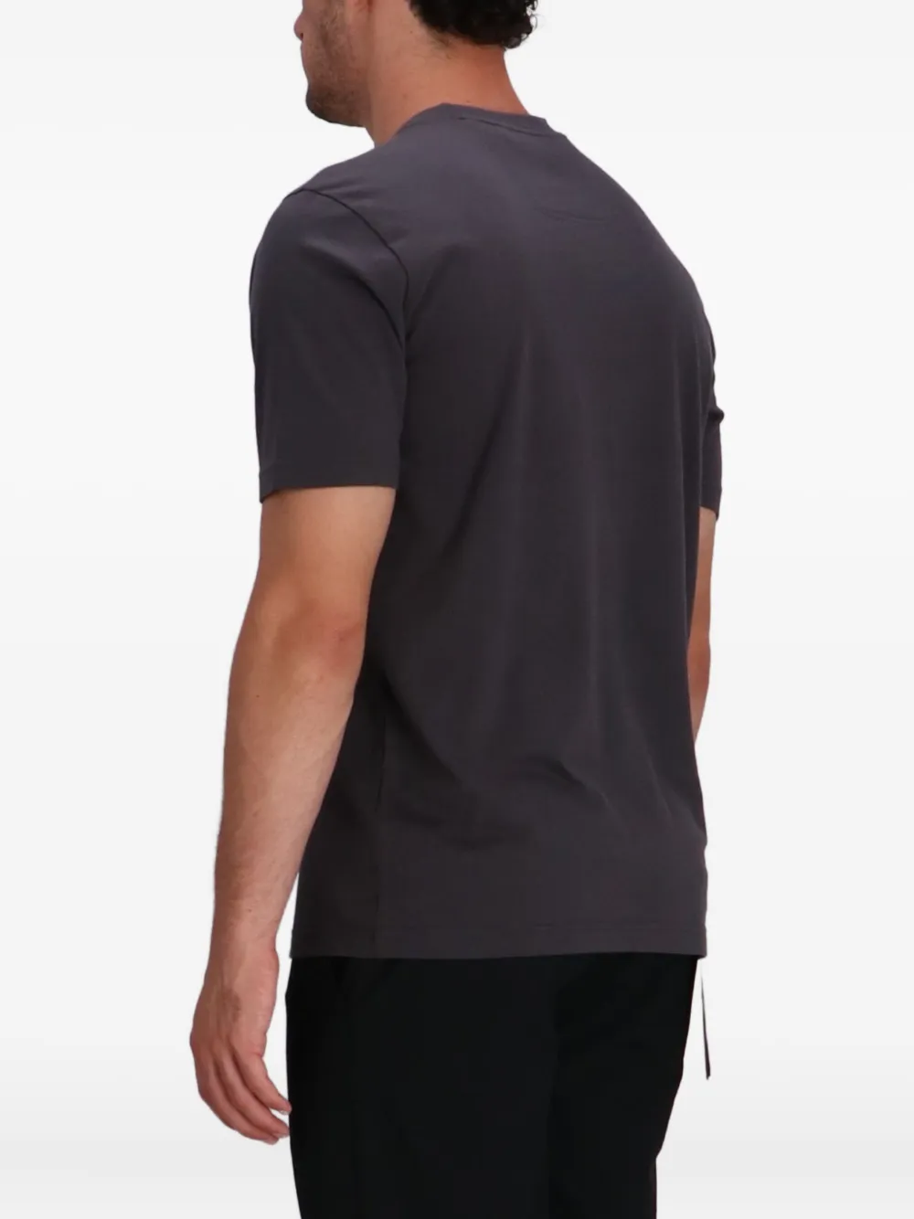 BOSS Katoenen T-shirt met logostreep Grijs