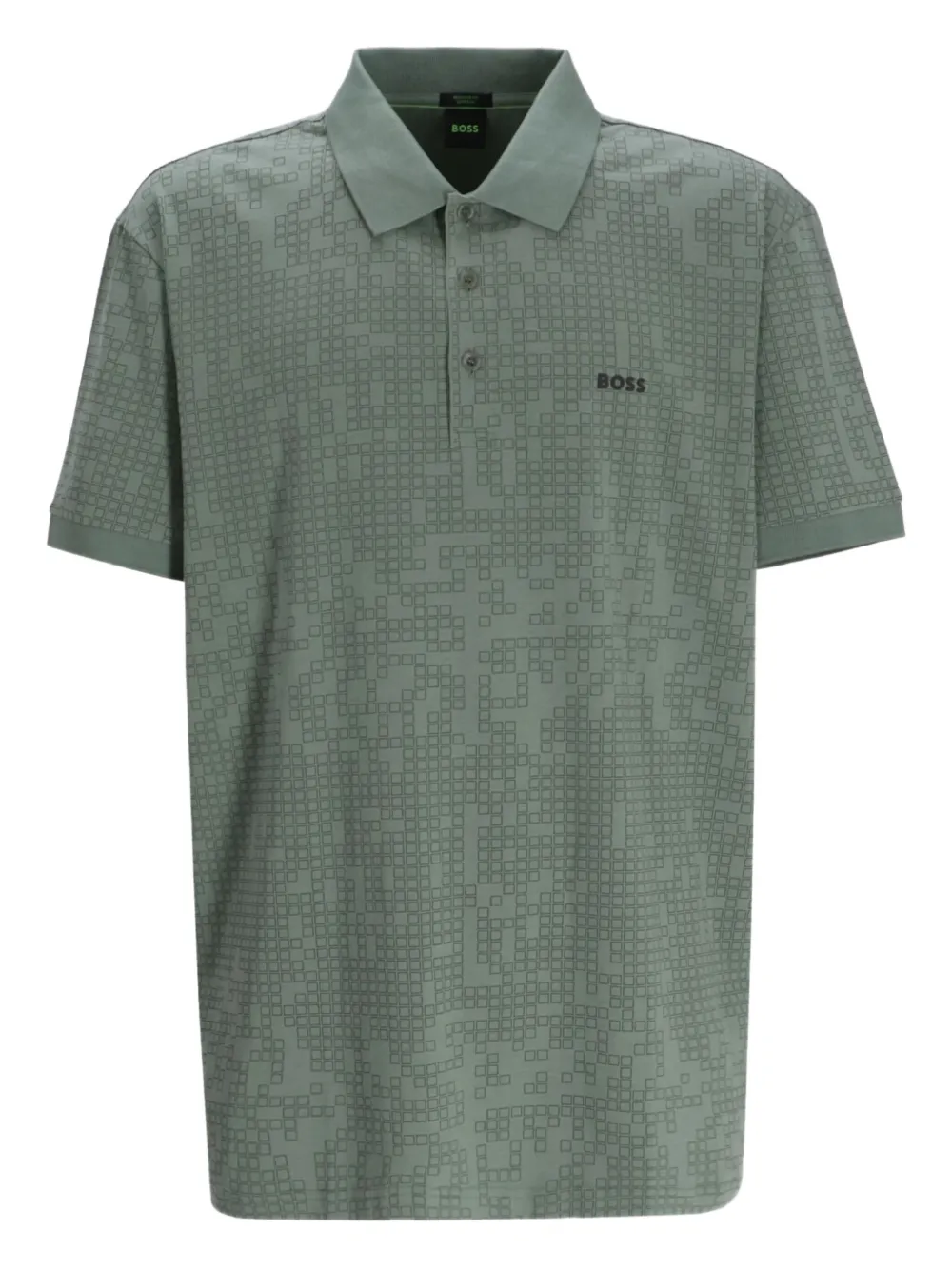 BOSS Polo con motivo geometrico - Verde