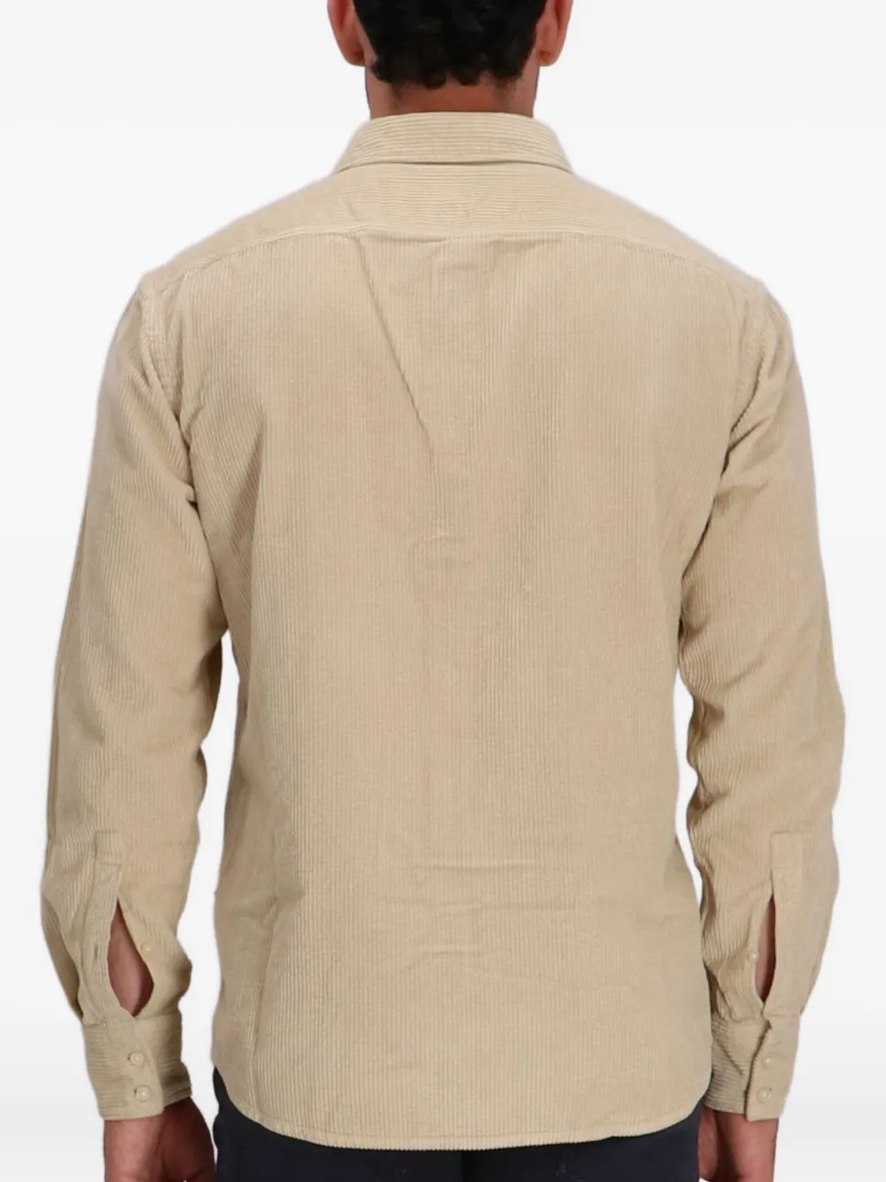 BOSS Overhemd met ribfluwelen zak Beige