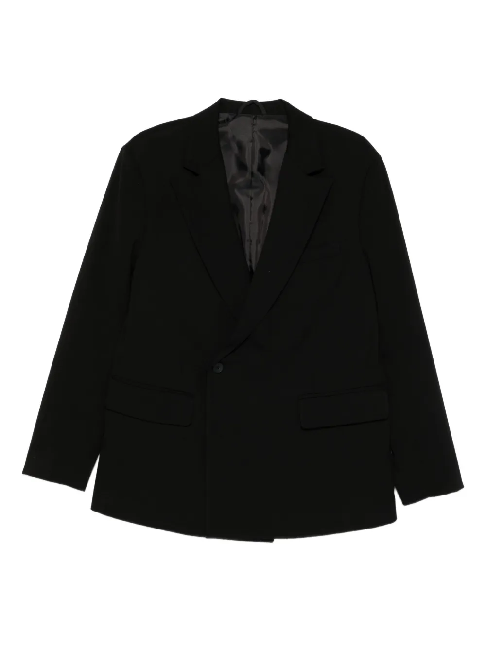Imperial Double-breasted Cotton Blazer In Black