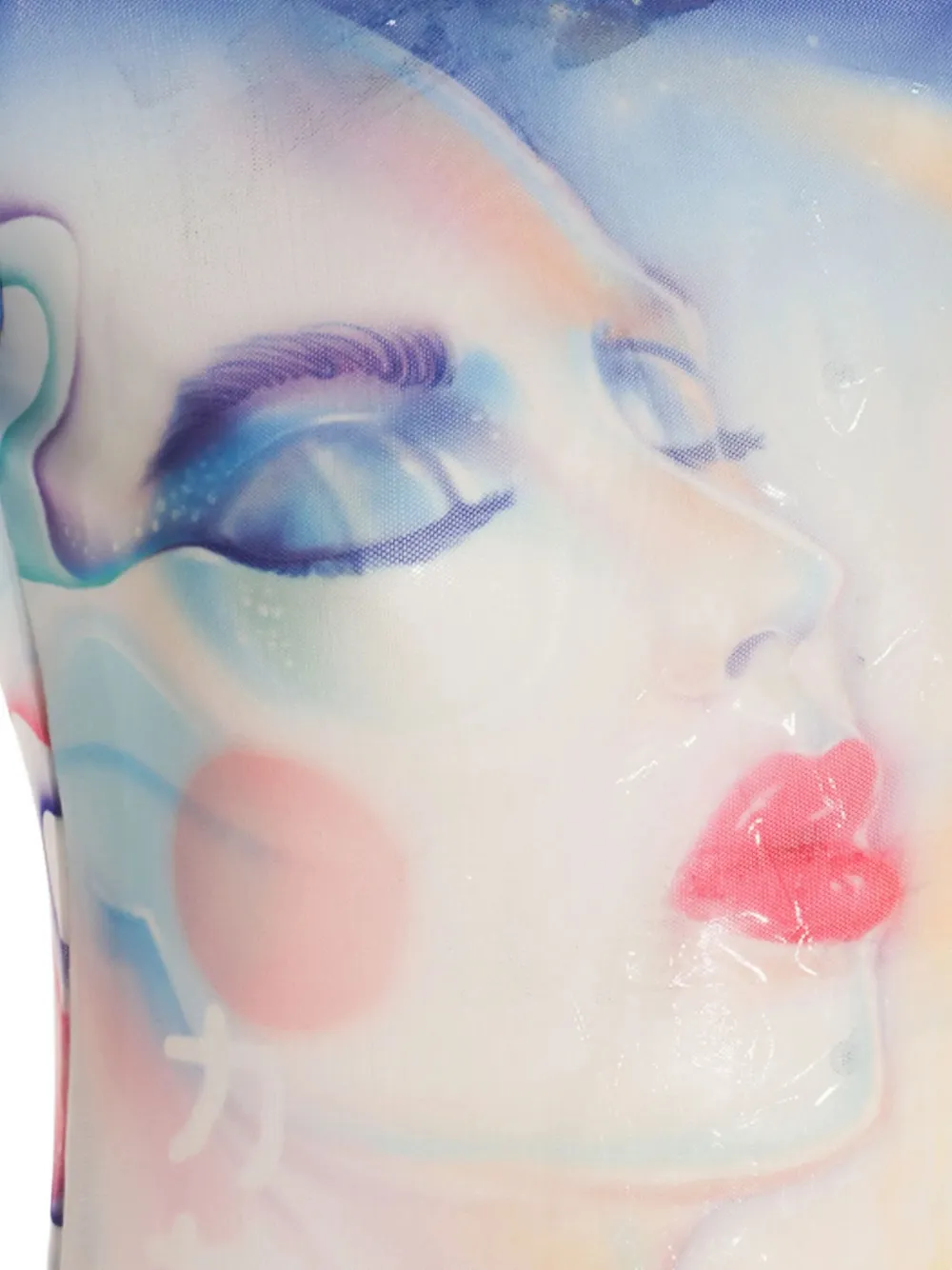 Casablanca Artistic Sleeve Print With Sheer High Neck In Multi