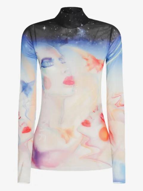 Casablanca graphic-print long-sleeve top