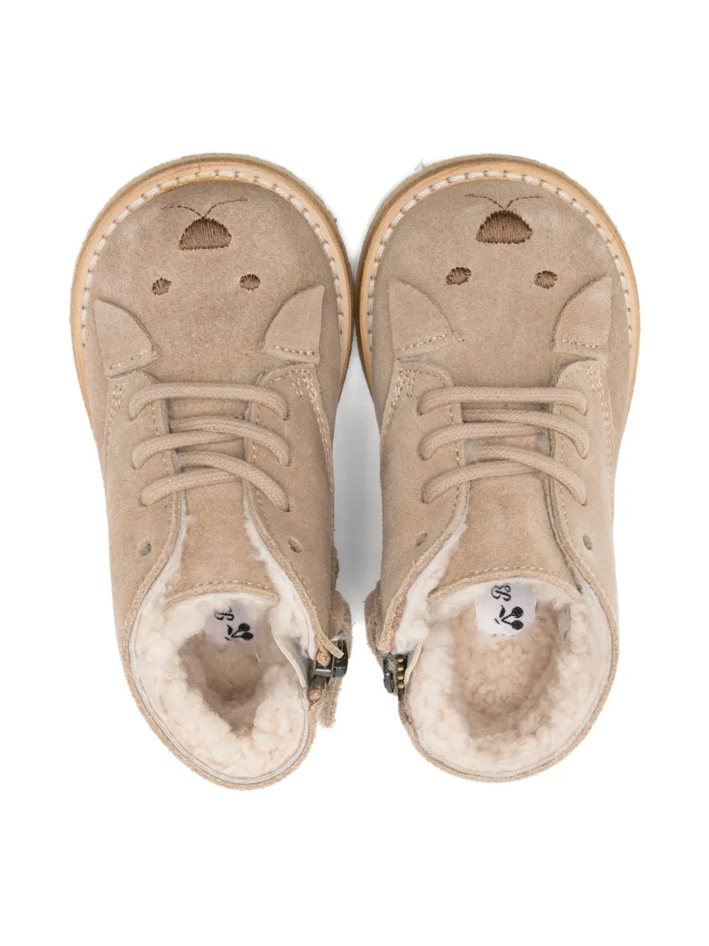 Bonpoint embroidered-dog boots Neutrals