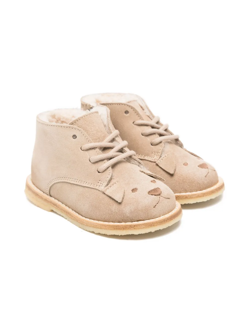 Bonpoint embroidered-dog boots Neutrals
