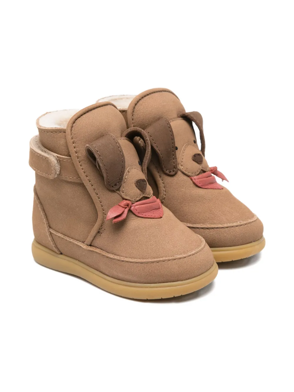 Donsje Dog-face Shearling Boots In Brown