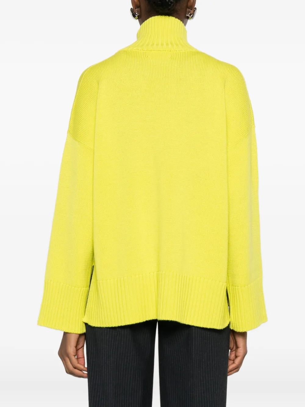 Scaglione High-neck Merino Sweater In Yellow