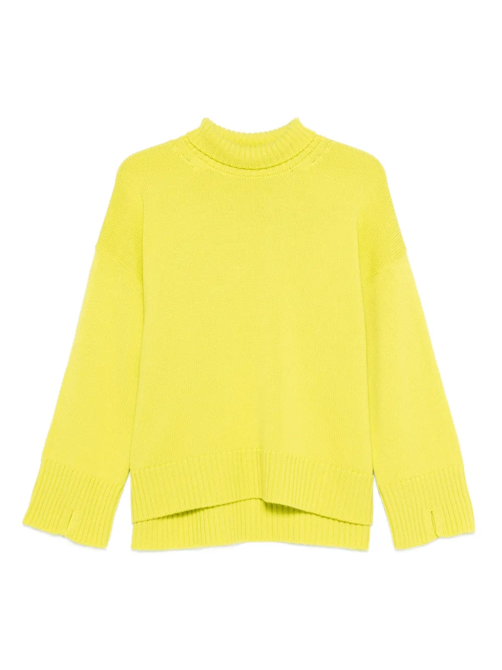 Scaglione High-neck Merino Sweater In Yellow