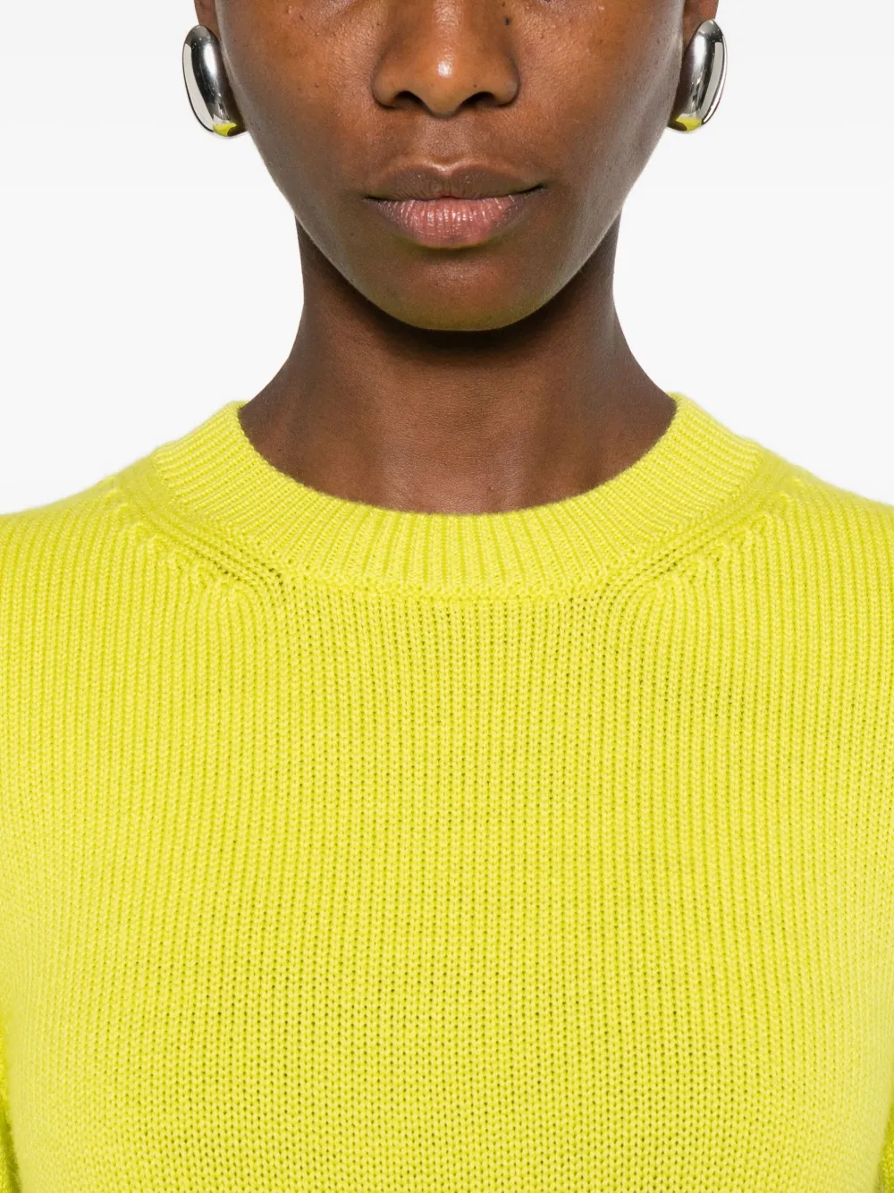 Scaglione Round-neck Merino Sweater In Yellow