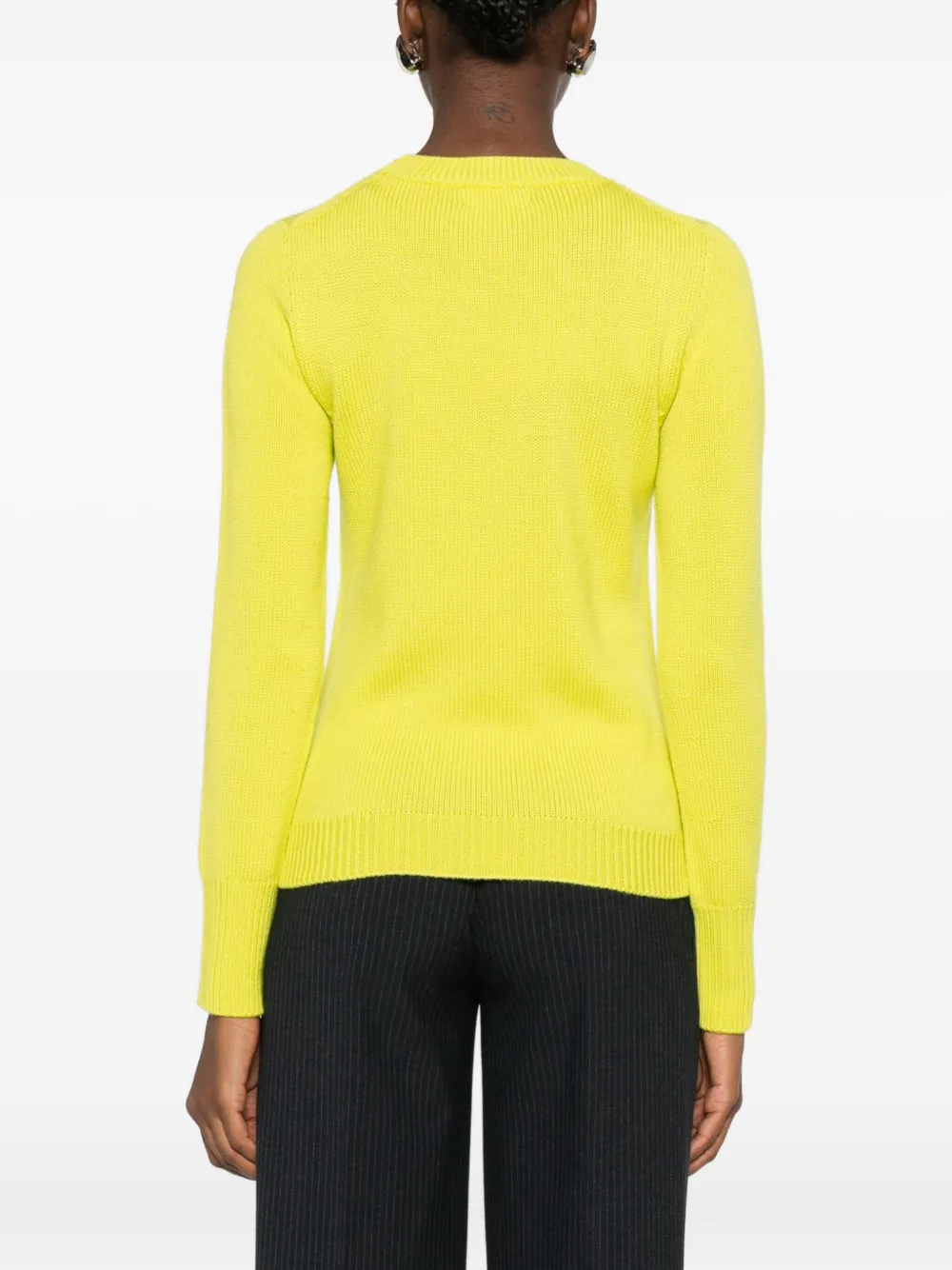 Scaglione Round-neck Merino Sweater In Yellow