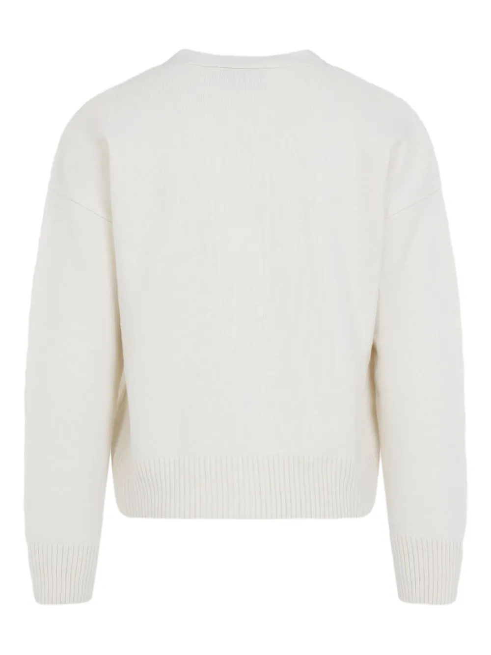 Ami Alexandre Mattiussi V-neck Cardigan With Ribbed Cuffs And Hem In White