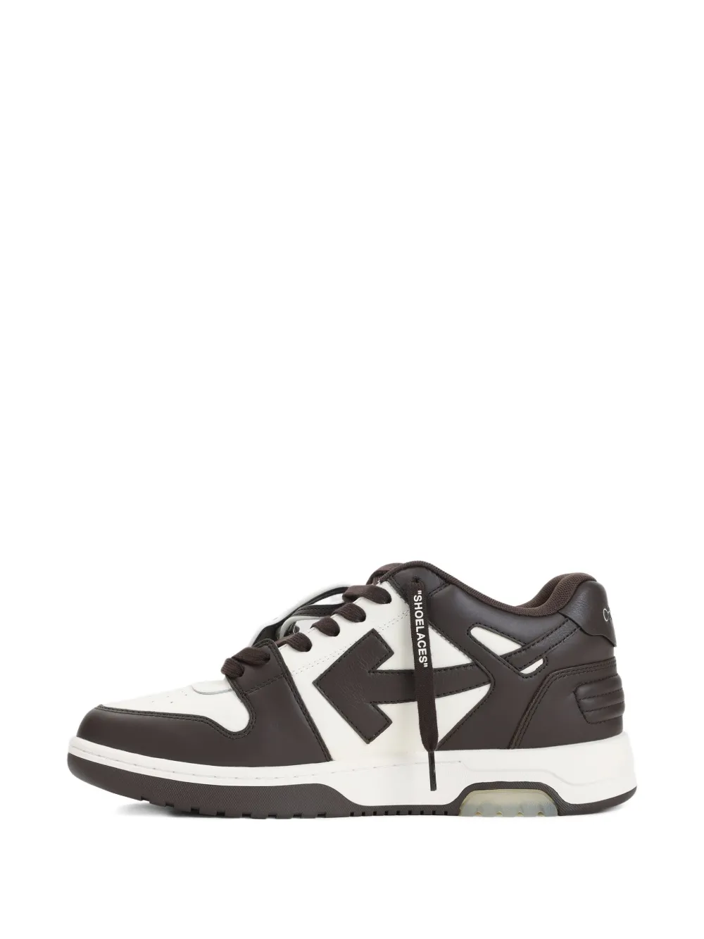 Off-White Our Of Office arrow-patch leather sneakers Brown