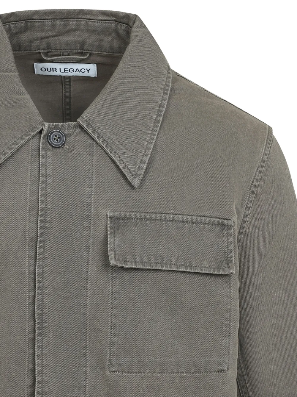 Our Legacy Straight-cut Casual Jacket With Pointed Collar In Brown