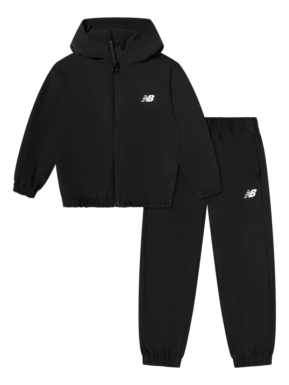 New Balance Kids Logo Hooded Jacket - Nero
