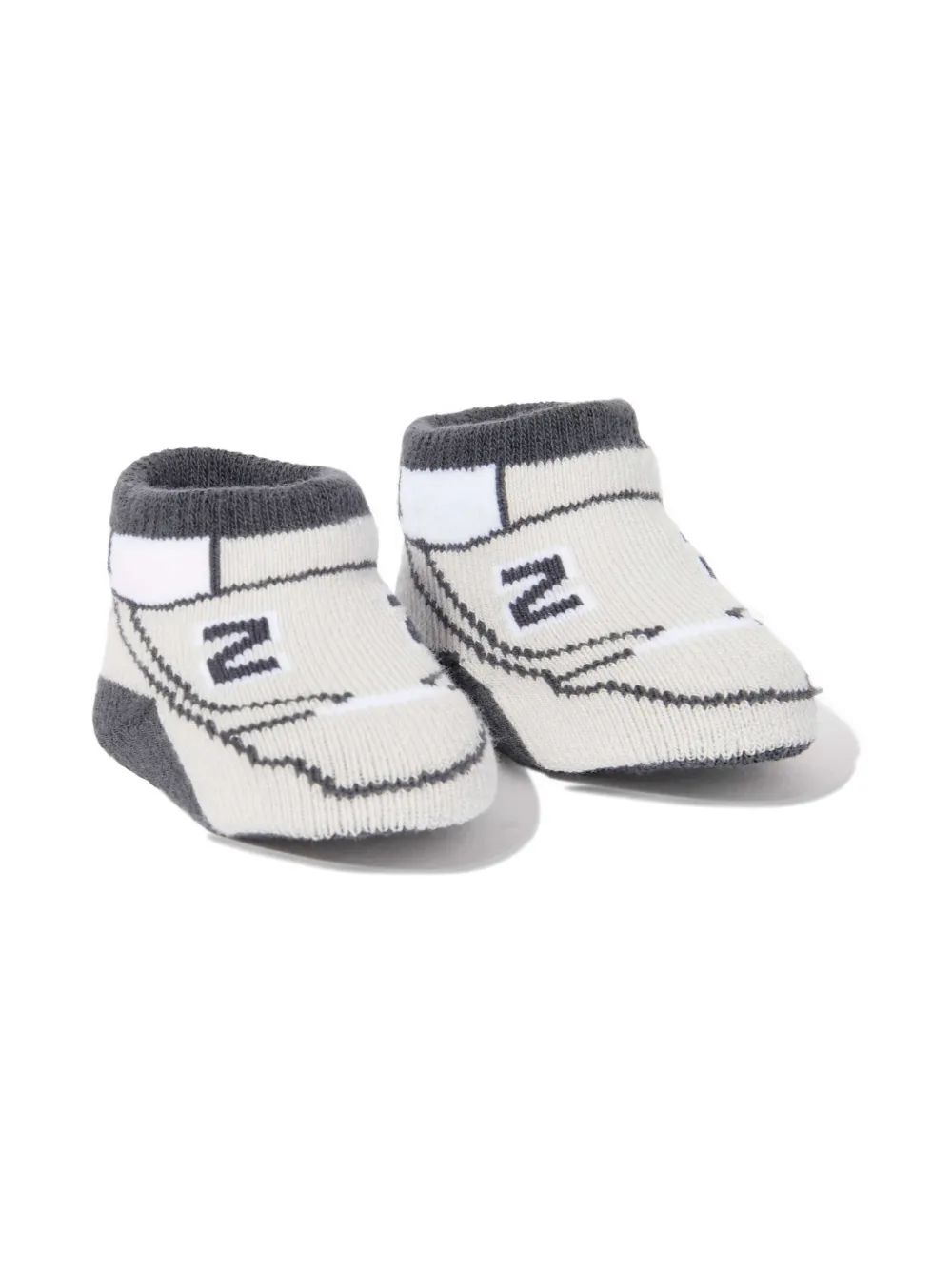 New Balance Kids ribbed-knit slip-on pre-walkers (pack of two) Grey