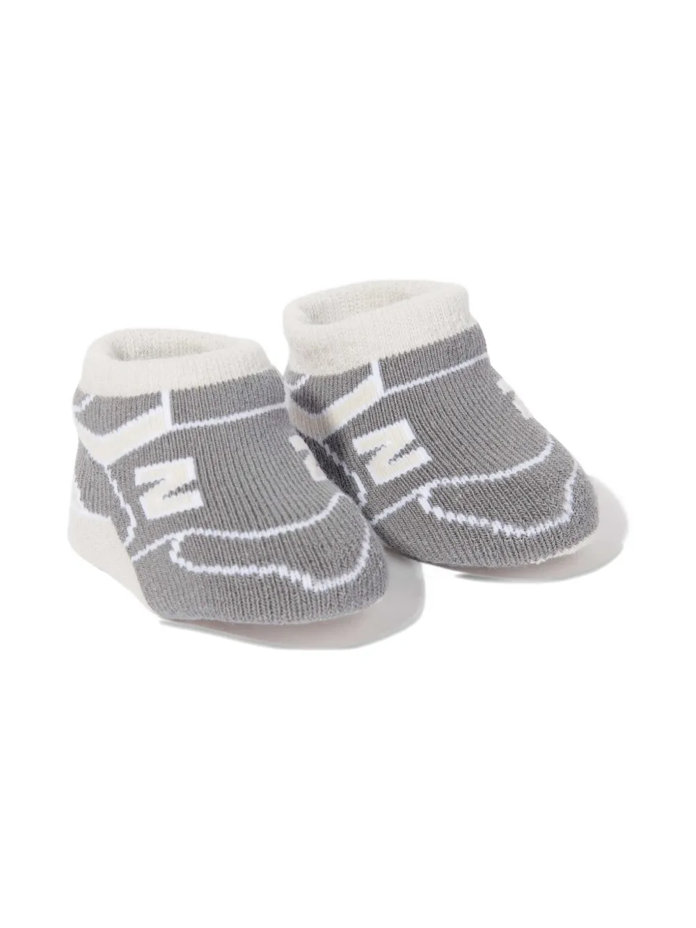 New Balance Kids ribbed-knit slip-on pre-walkers (pack of two) Grey