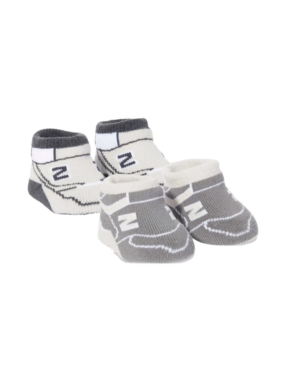 New Balance Kids ribbed-knit slip-on pre-walkers (pack of two) Grey