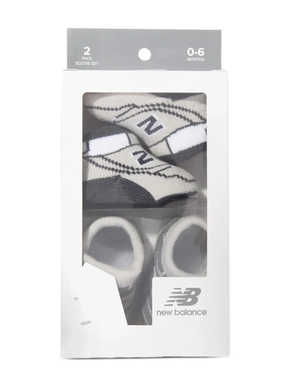 New Balance Kids Twee paar ribgebreide slip-on babyschoentjes Grijs
