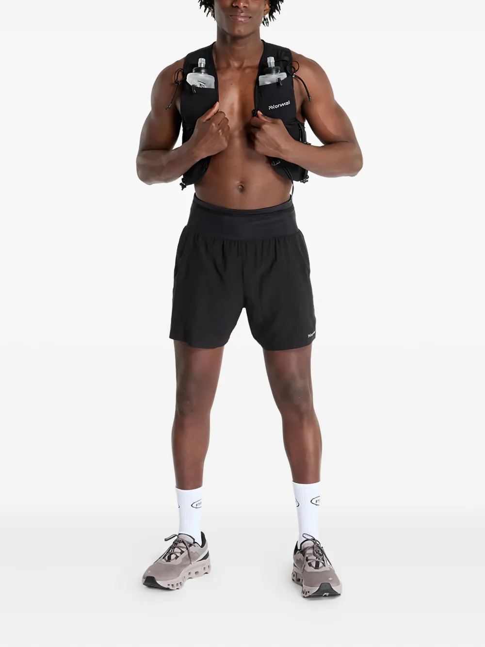 NNORMAL elastic-waistband running shorts - Zwart