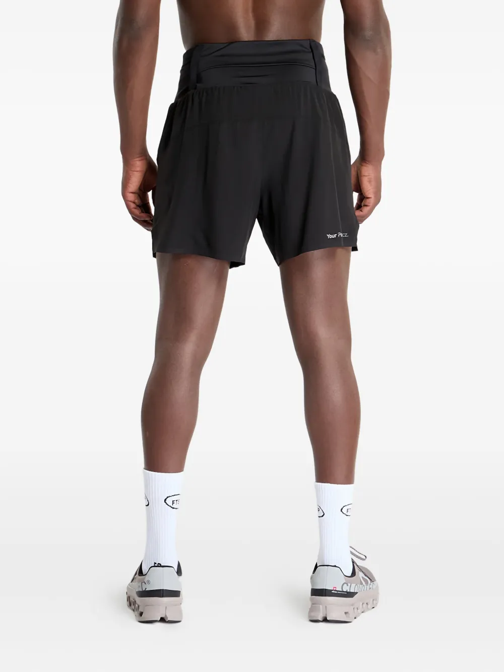 Nnormal Elastic-waistband Running Shorts In Black