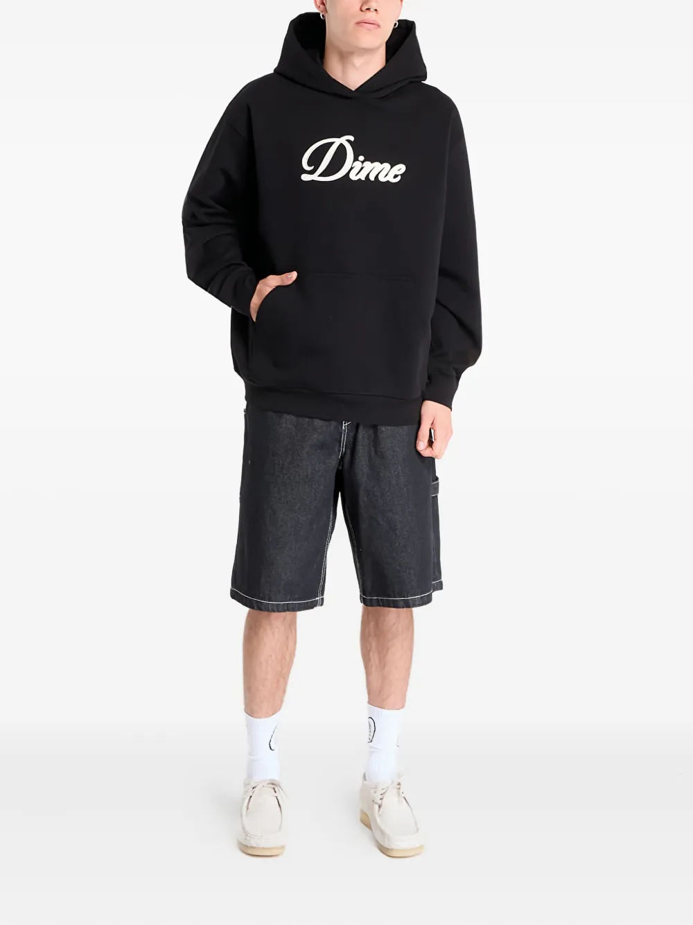 Dime Cursive Logo Hoodie In Black