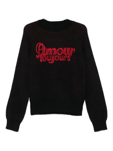 CARNE BOLLENTE logo-intarsia cotton sweater