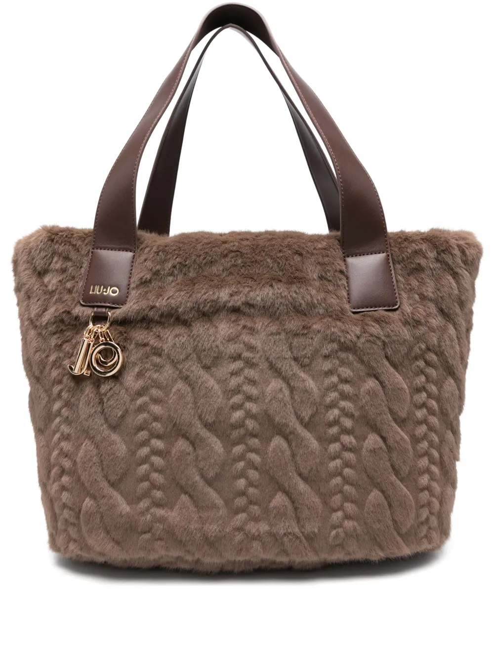 LIU JO cable-knit tote bag | Brown | Image 1