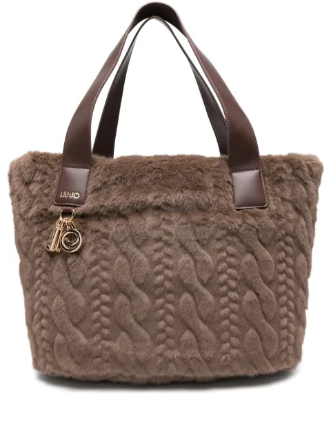 LIU JO cable-knit tote bag