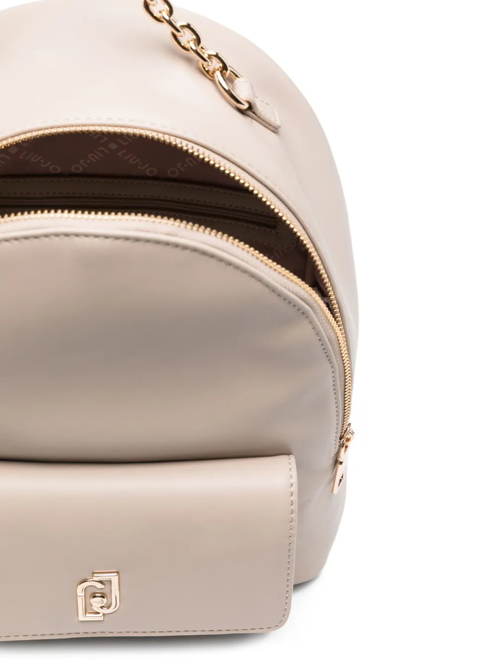 LIU JO Rugzak met kettingband en logo Beige