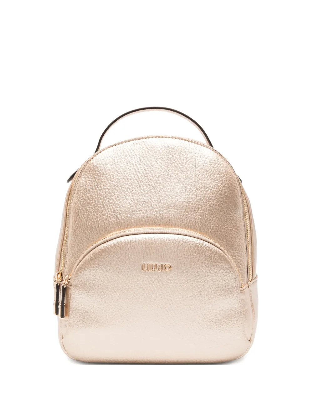 Liu •jo Logo-plaque Backpack In Gold