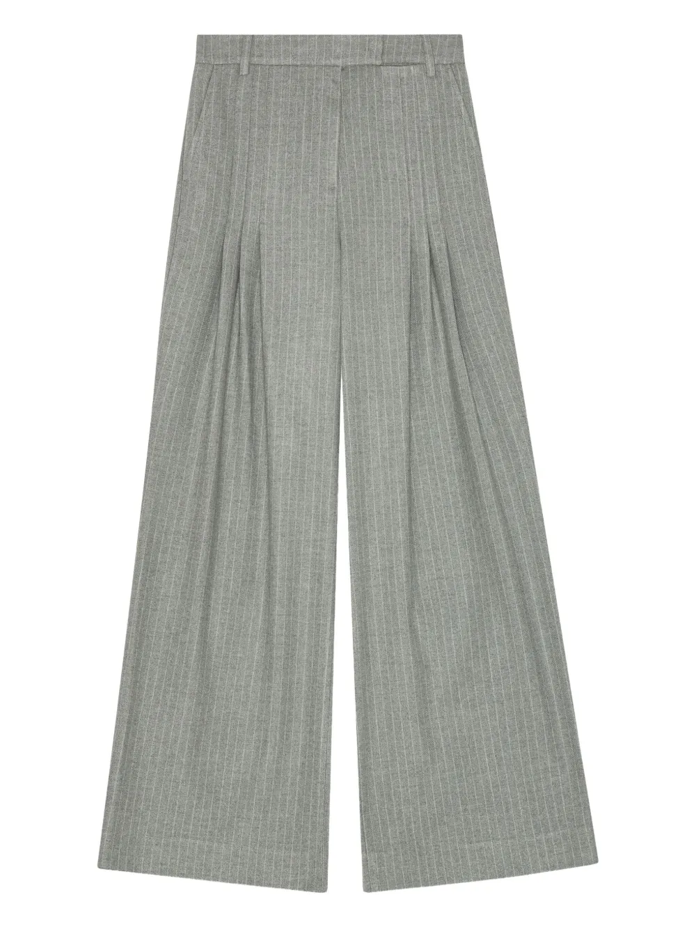 Remain Birger Christensen Pinstripe-oattern Pleated Trousers In Gray