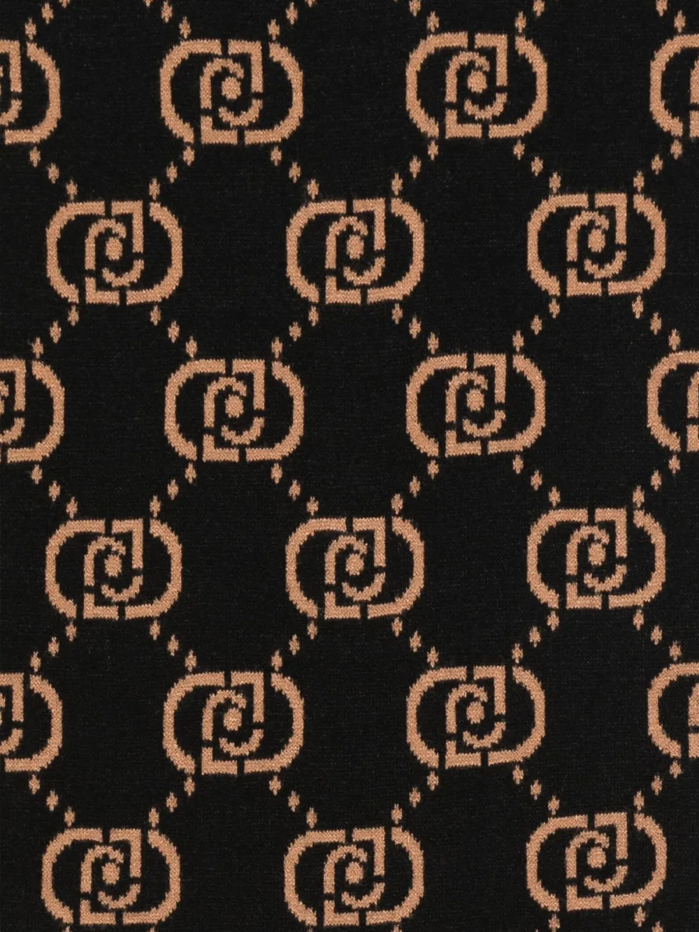 Liu •jo Monogram Knit Scarf In Black