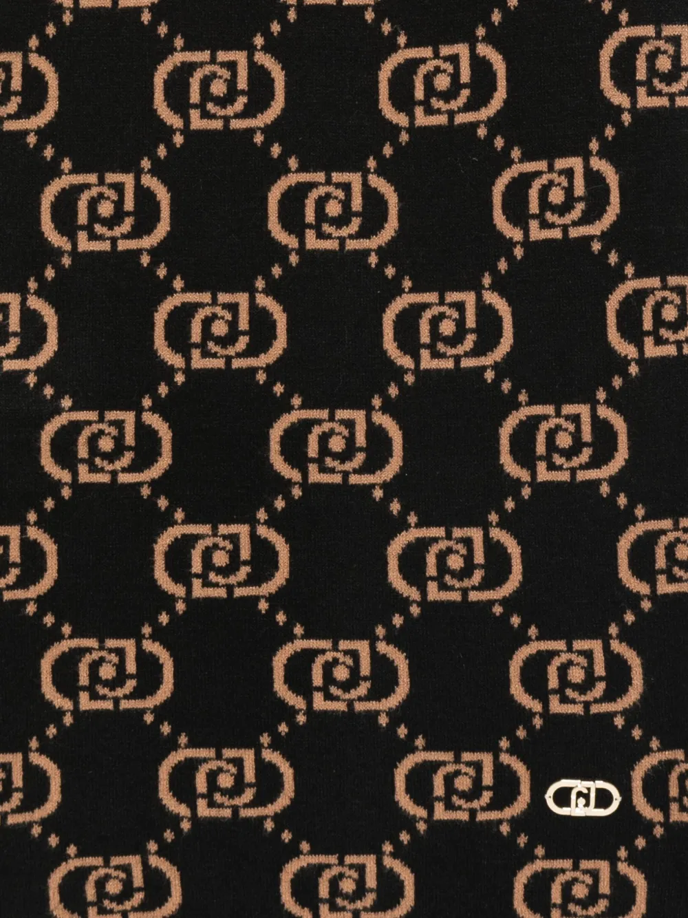 Liu •jo Monogram Knit Scarf In Black