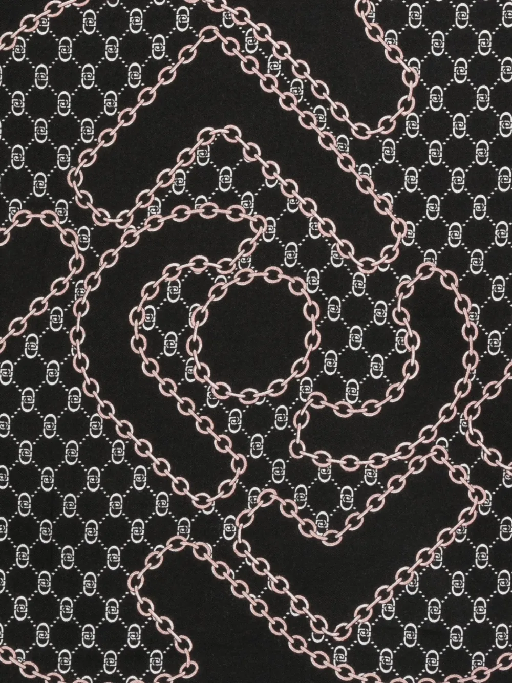 Liu •jo Catena Chain-print Square Scarf In Black