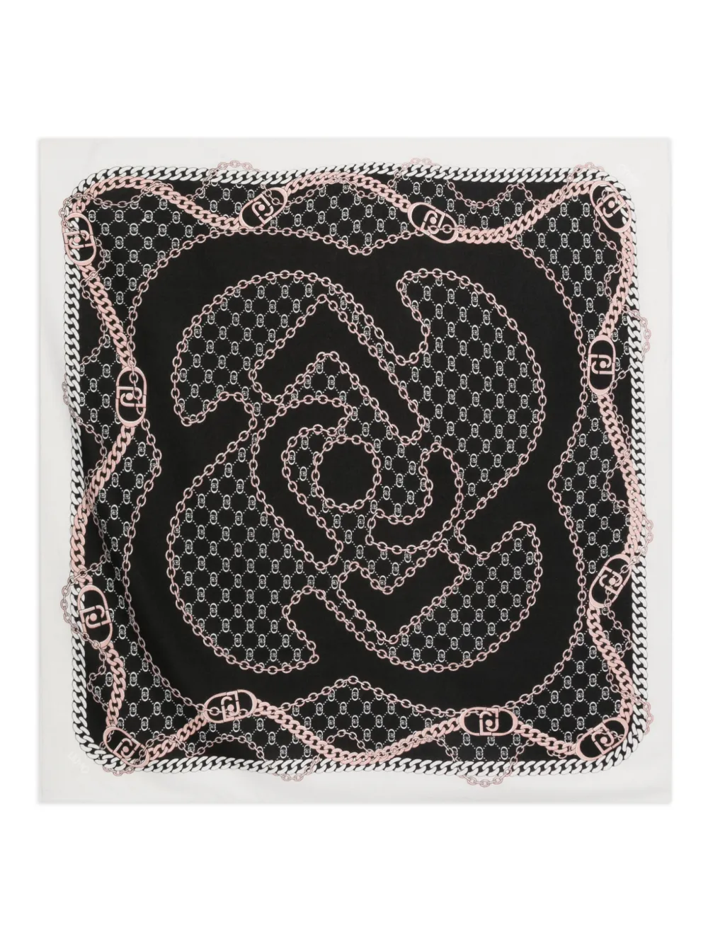 LIU JO Catena chain-print square scarf | Black | Image 1