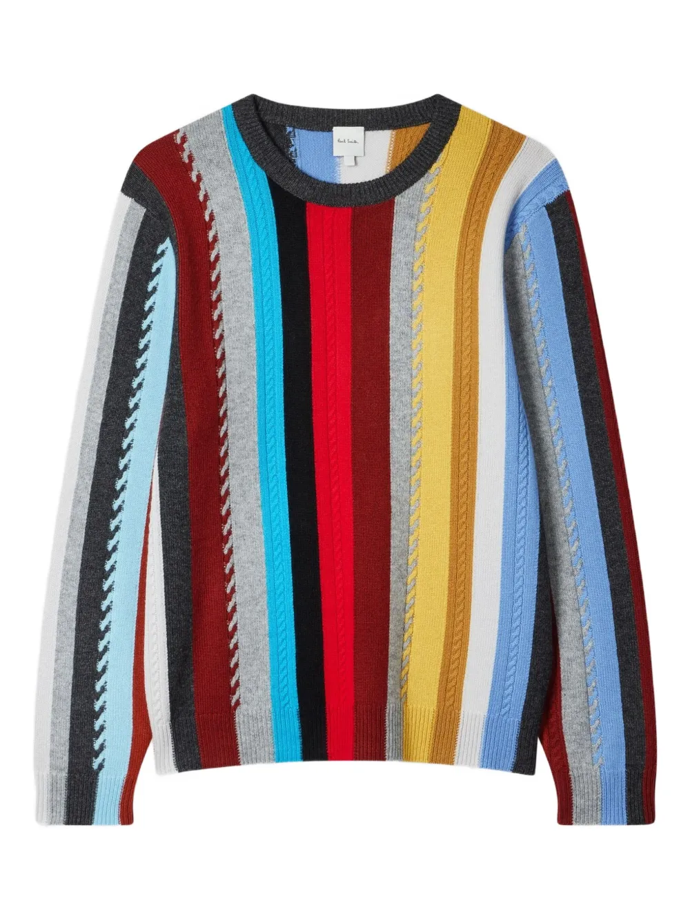 Paul Smith ストライプ ケーブルニット セーター - ブルー Paul Smith ストライプ ケーブルニット セーター - ブルー