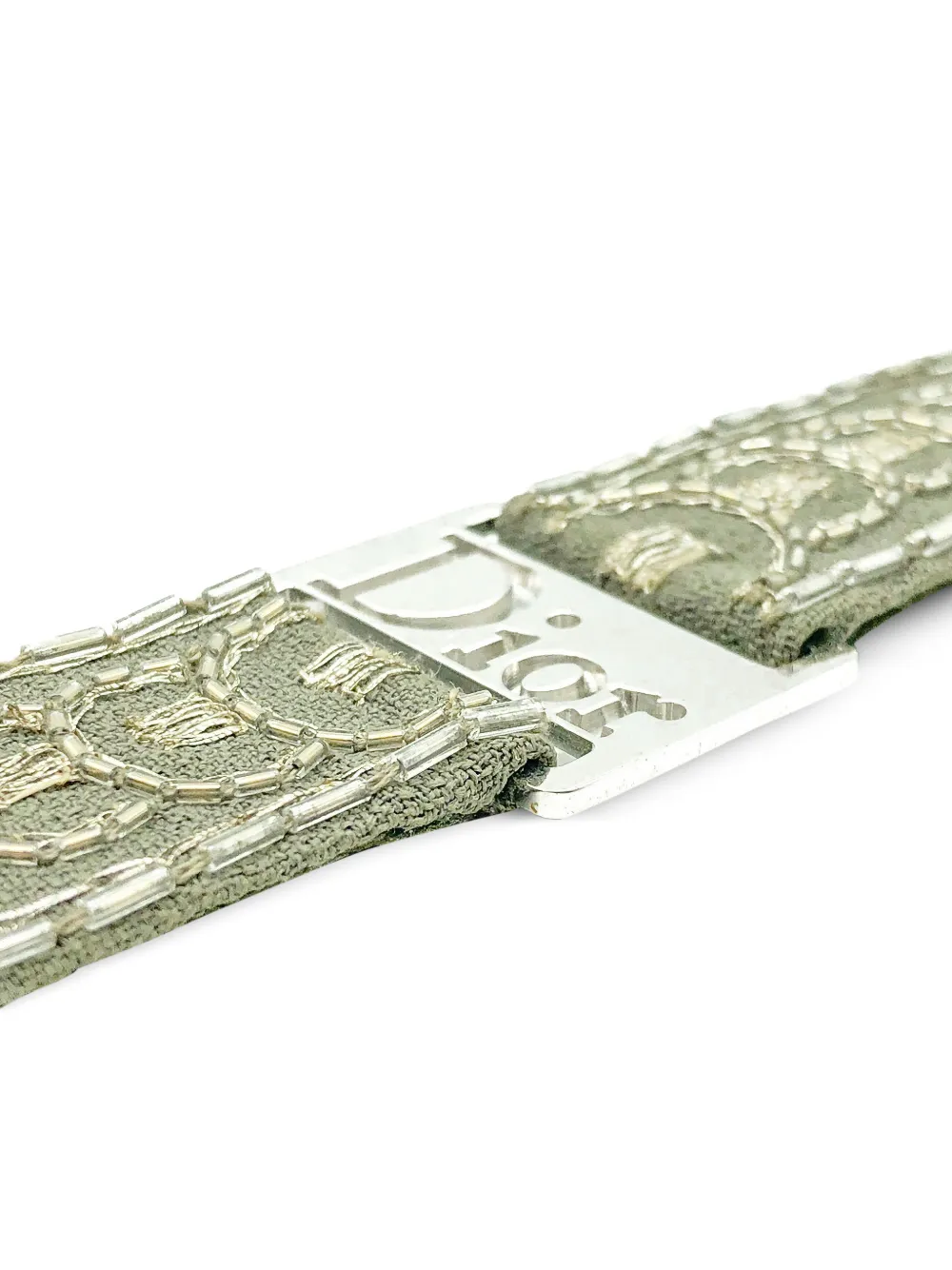 Dior Pre-owned 1990s Logo-embellished Strap Bracelet in Silver, view 4