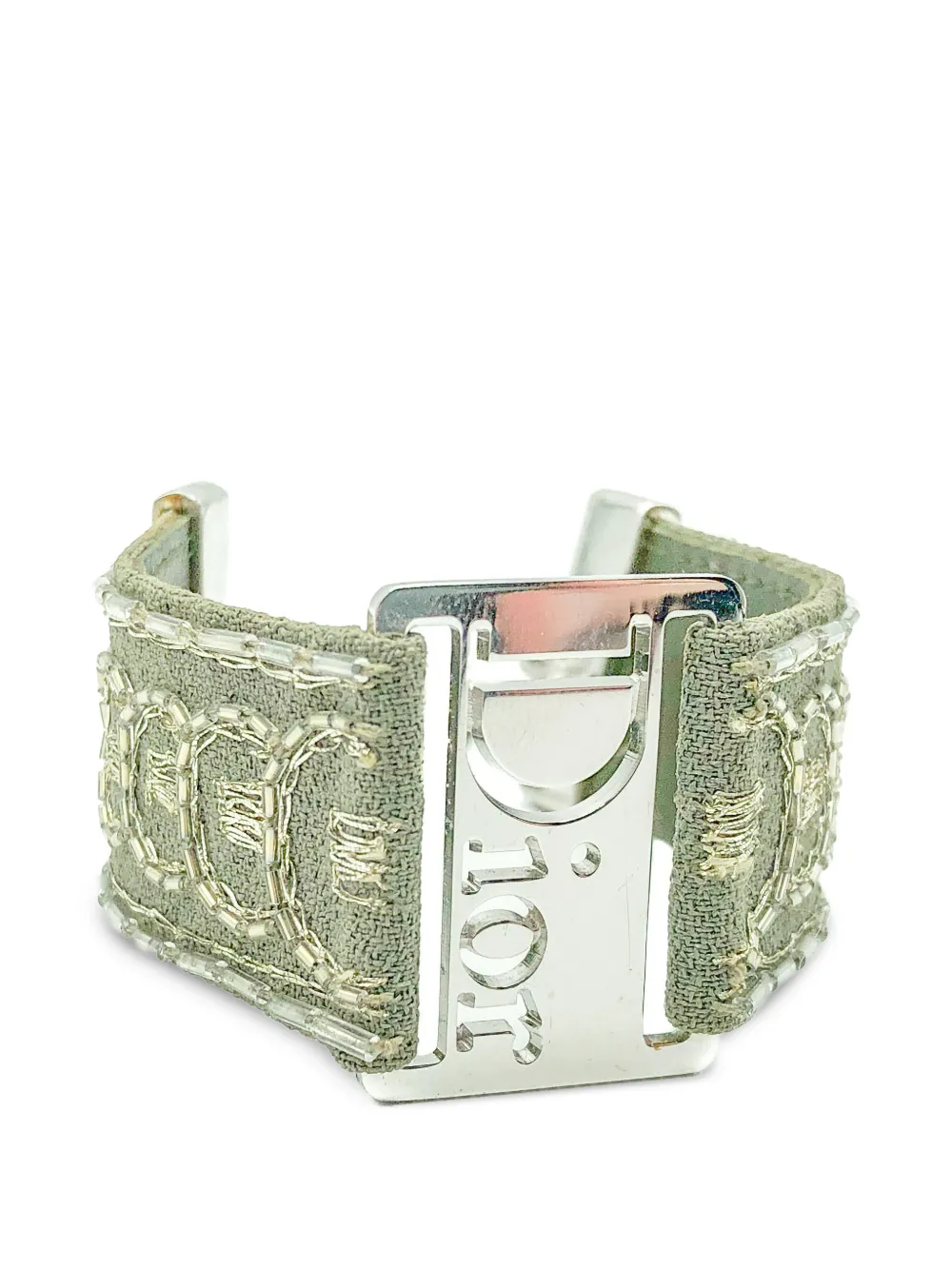 Dior Pre-owned 1990s Logo-embellished Strap Bracelet in Silver, view 2